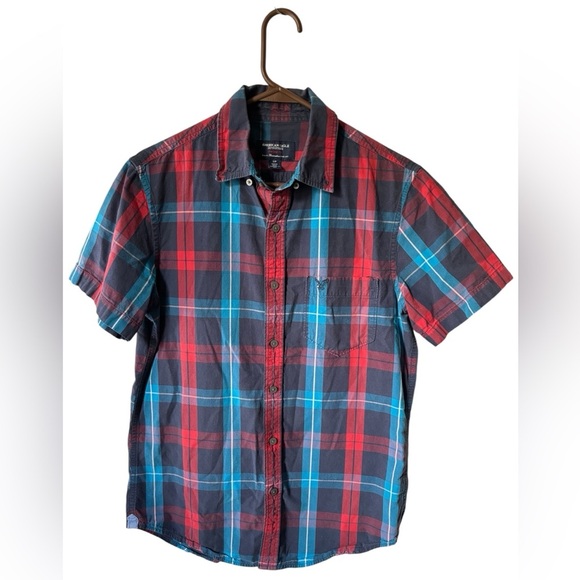 American Eagle Outfitters Red and Blue Checkered Shirt - Picture 1 of 8